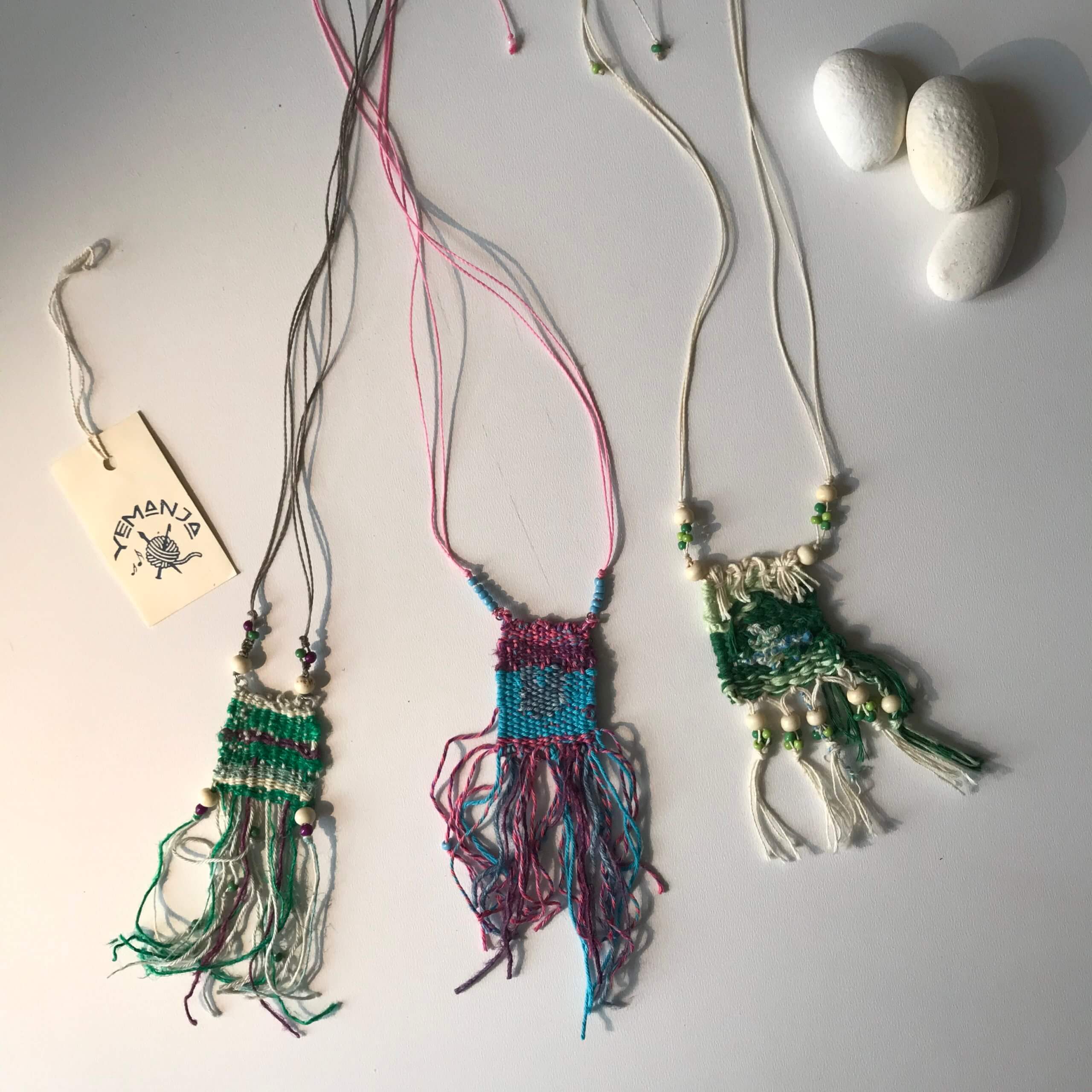 Boho necklace with mini weaving - Image 2