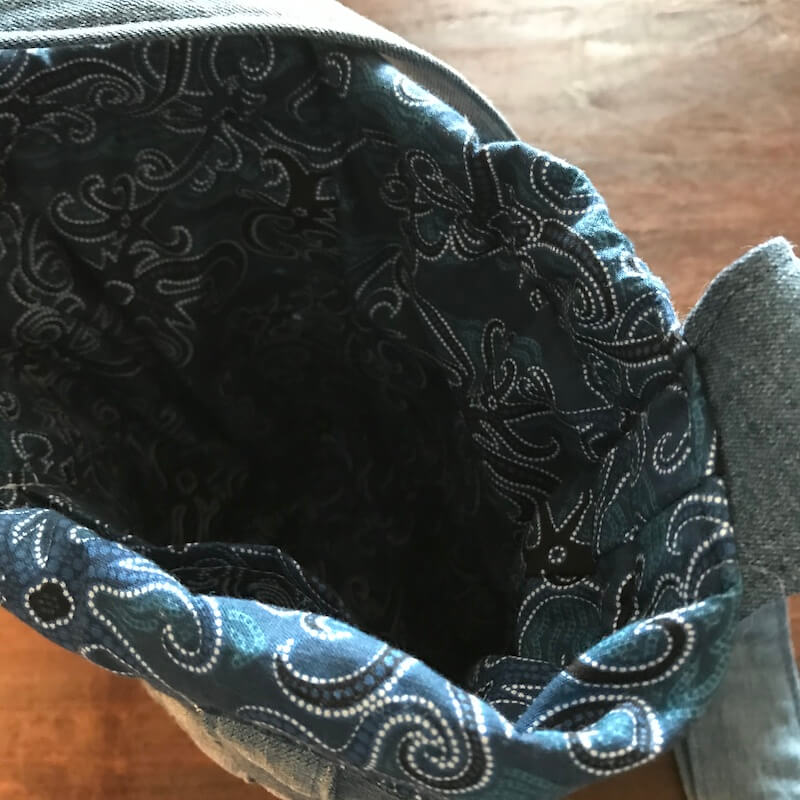 Handbag, upcycled jeans-strips - Image 3